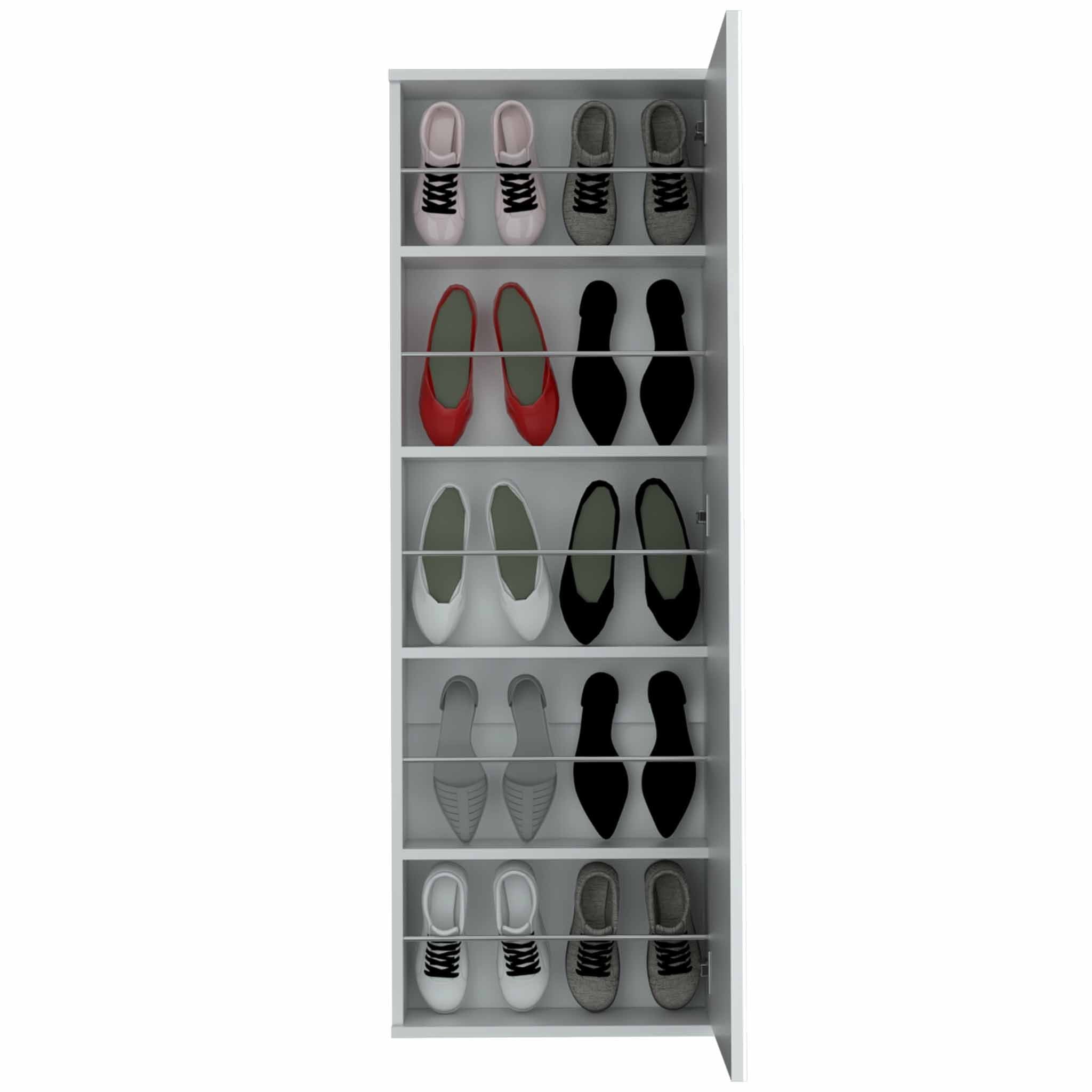 Mirrored Shoe Rack Depot White